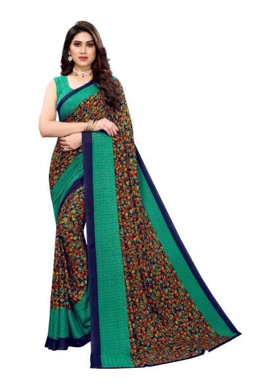 Fancy Georgette Printed Saree With blouse